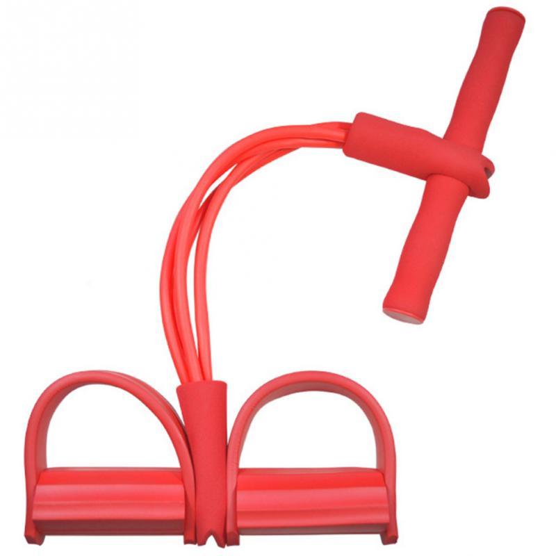 Natural Latex Foot Pedal Elastic Pull Rope with Handle Fitness Equipment Bodybuilding Expander 