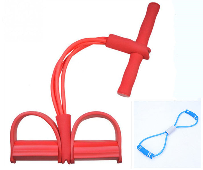 Natural Latex Foot Pedal Elastic Pull Rope with Handle Fitness Equipment Bodybuilding Expander 