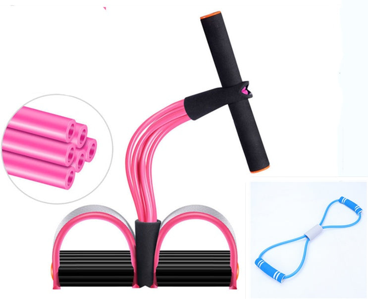 Natural Latex Foot Pedal Elastic Pull Rope with Handle Fitness Equipment Bodybuilding Expander 