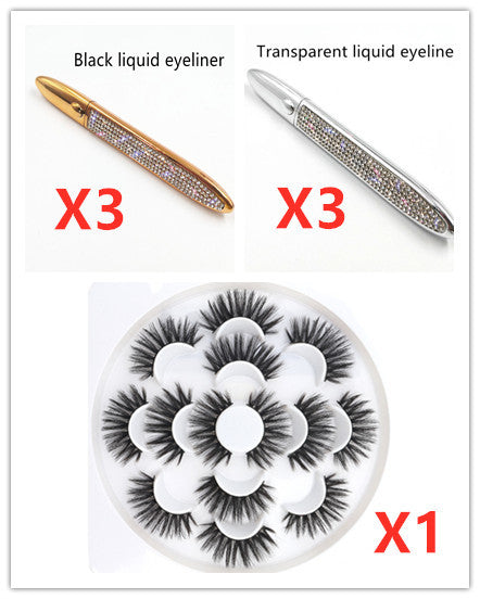 False Eyelashes Self-adhesive Eyeliner Multicolor 