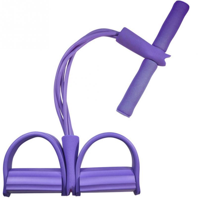 Natural Latex Foot Pedal Elastic Pull Rope with Handle Fitness Equipment Bodybuilding Expander 