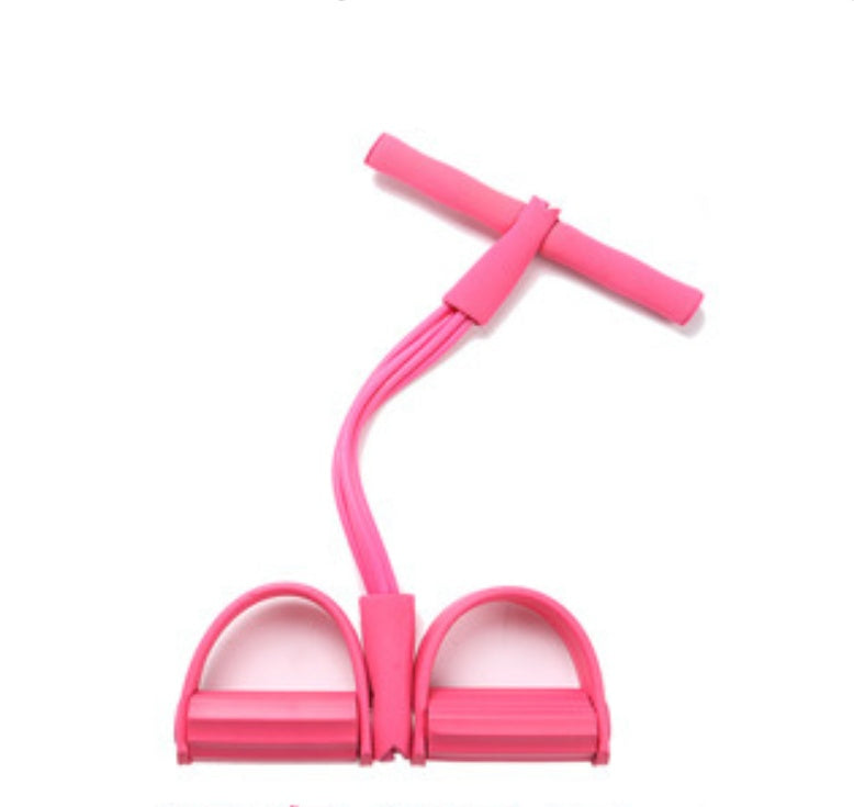 Natural Latex Foot Pedal Elastic Pull Rope with Handle Fitness Equipment Bodybuilding Expander 