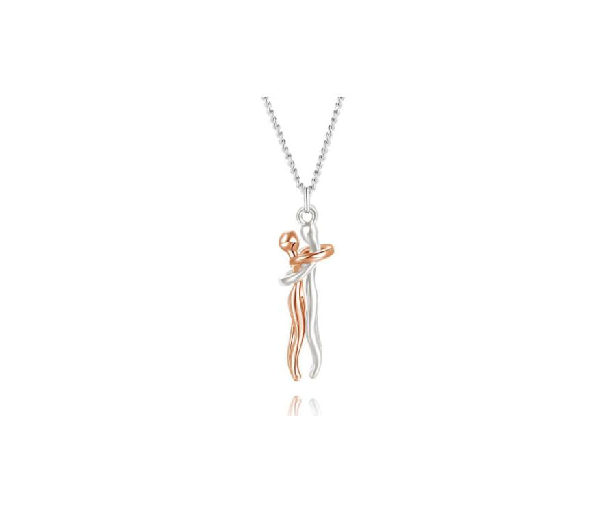 Love Hug Necklace Unisex Men Women Couple Jewelry Simple Temperament Clavicle Chain Valentines Day Lover Gift