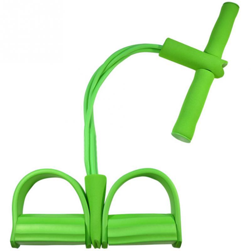 Natural Latex Foot Pedal Elastic Pull Rope with Handle Fitness Equipment Bodybuilding Expander 