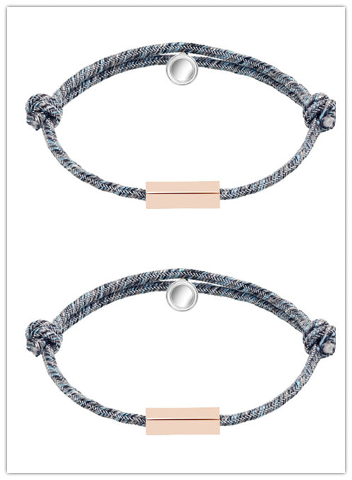 Customized Name Bracelet Pledge of Eternal Love Magnet Attracts Each Other Stainless Steel Couples Bracelet