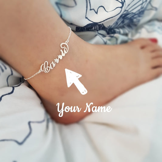 Summer Personalized Custom Name Anklets For Women Stainless Steel Cable Chain Gold Color Sandy Beach Exquisite Jewelry Present