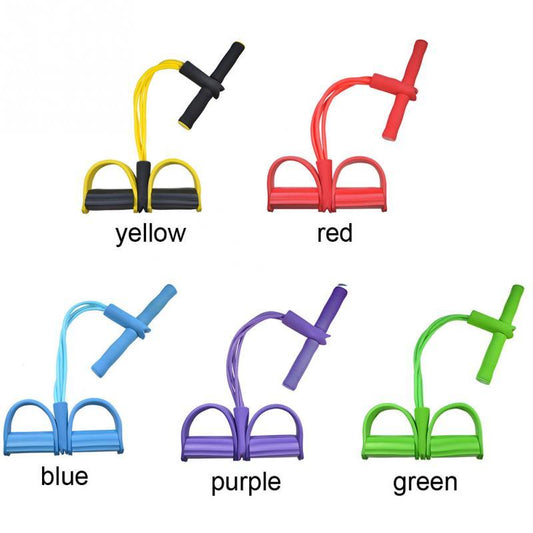 Natural Latex Foot Pedal Elastic Pull Rope with Handle Fitness Equipment Bodybuilding Expander 