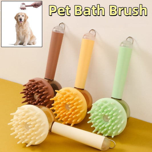 3 In 1 Pets Bath Brush For Dogs And Cats Shower Massage Brush, Hair Removal Comb And Foaming Tool, Anti-frizz Beauty Brush Pet Products