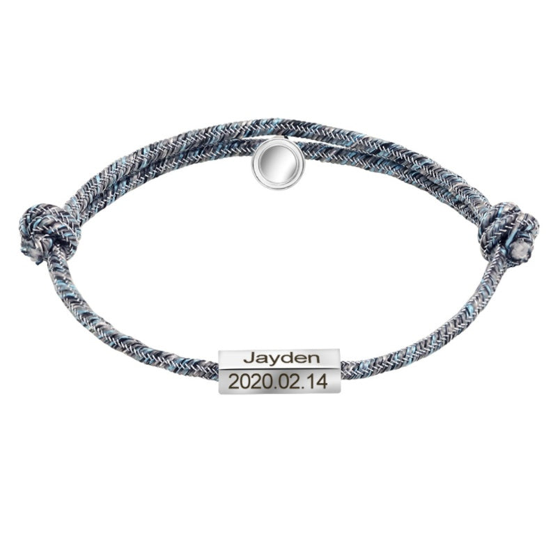 Customized Name Bracelet Pledge of Eternal Love Magnet Attracts Each Other Stainless Steel Couples Bracelet